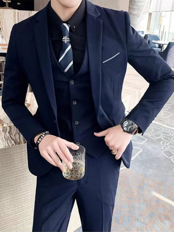 Costume marié vin rouge slim – Image 3