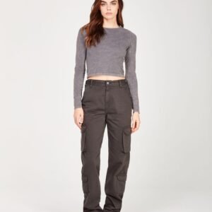 Pantalon cargo à sangles gris foncé