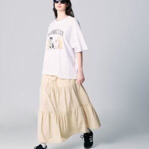 Longue jupe beige clair
