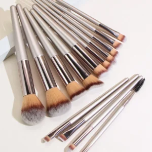 14 pcs set pinceaux visage yeux doré