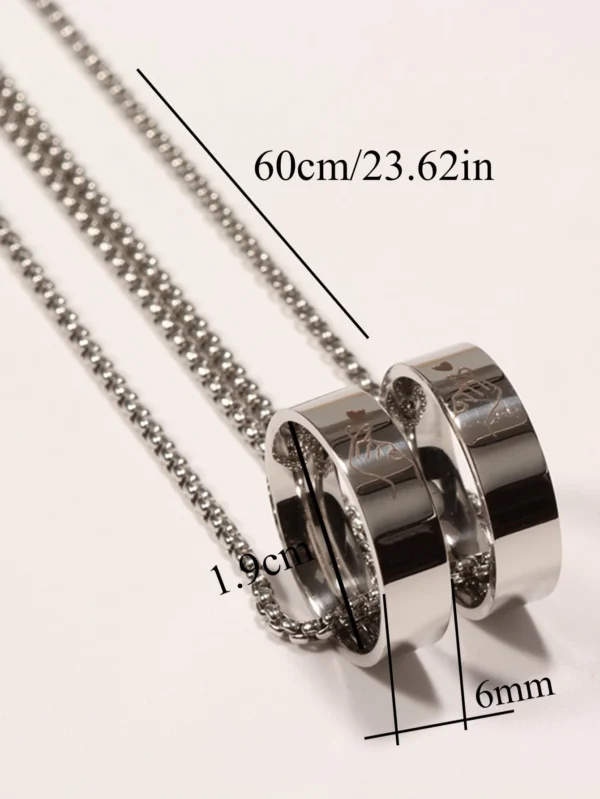 Set 2 Colliers Homme Anneau – Image 3