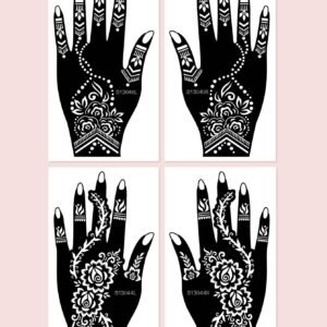 4 feuilles pochoirs floraux