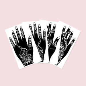 4 feuilles pochoirs floraux