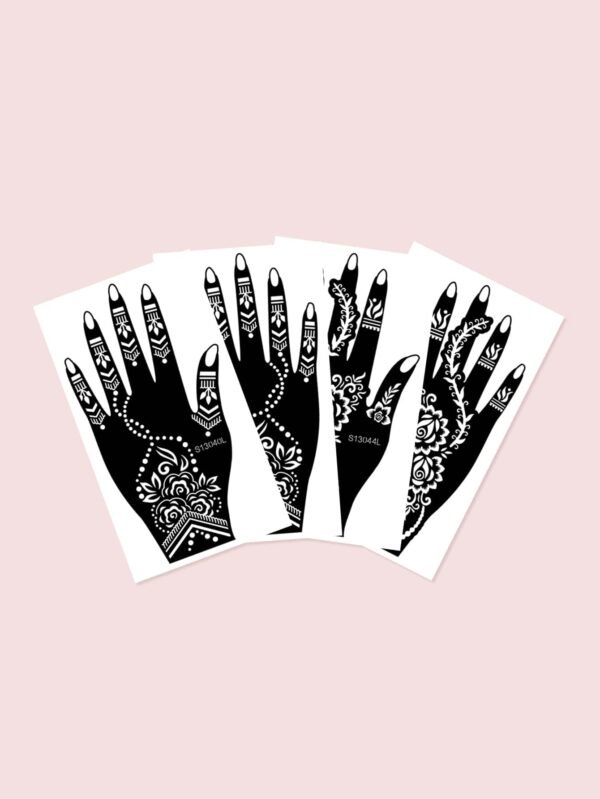4 feuilles pochoirs floraux – Image 2