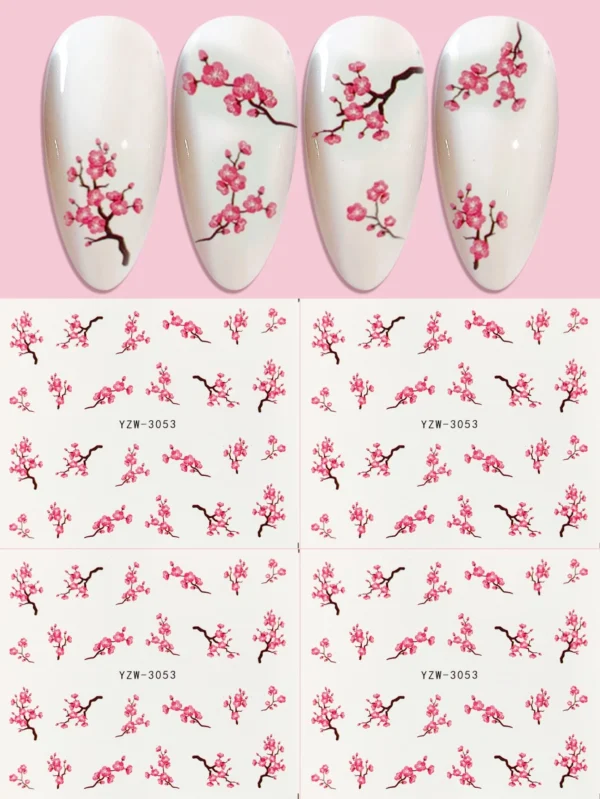 4 pcs Autocollants fleur prunier