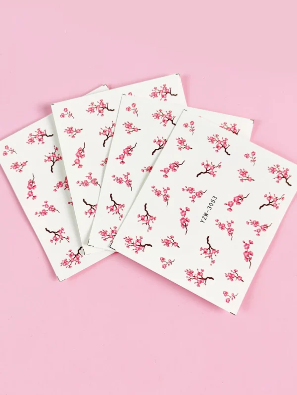 4 pcs Autocollants fleur prunier – Image 3