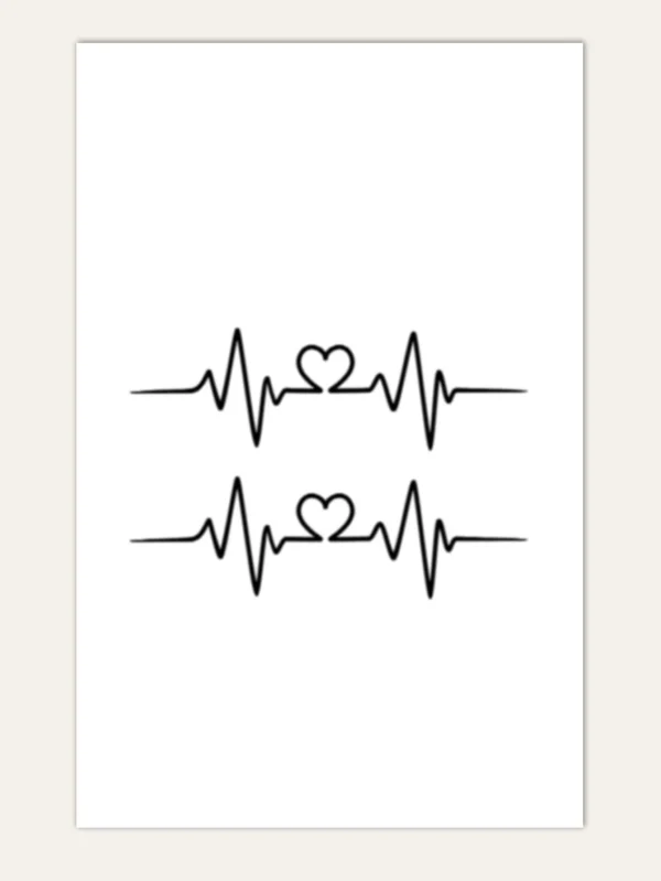 1 feuille tatouage cœur – Image 2