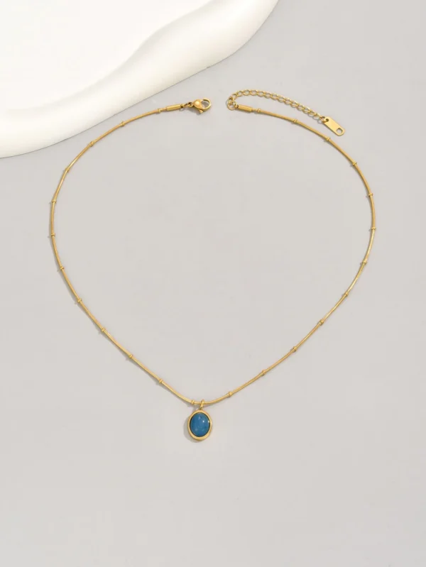 Collier Pierre Bleue Inox – Image 4