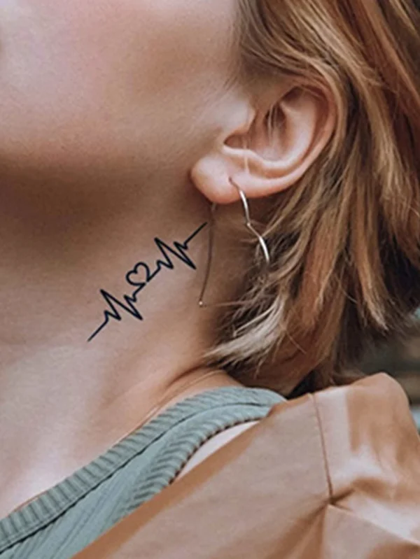 1 feuille tatouage cœur – Image 4