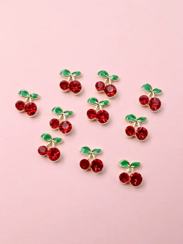 10 pcs Décorations strass cerise – Image 3