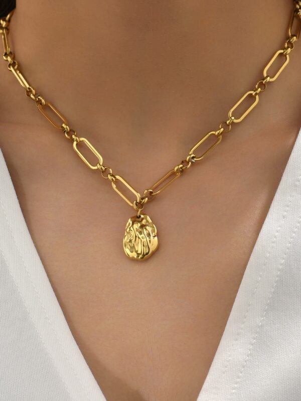 Collier Géométrique Inox Fait-main – Image 4