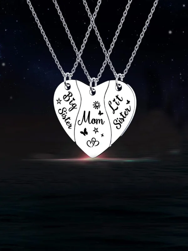Set 3 Colliers Lettre Cœur