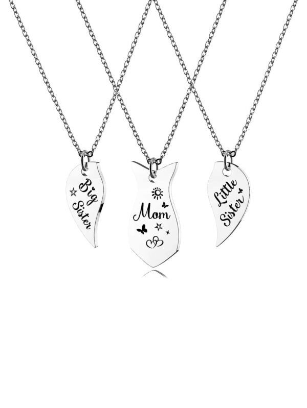 Set 3 Colliers Lettre Cœur – Image 2