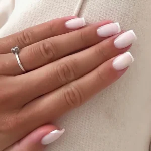 24 pcs ongles roses français