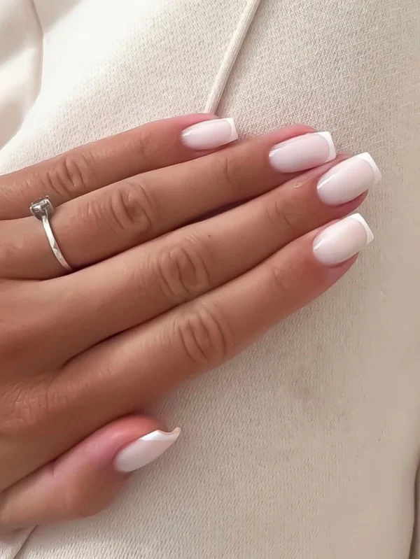 24 pcs ongles roses français