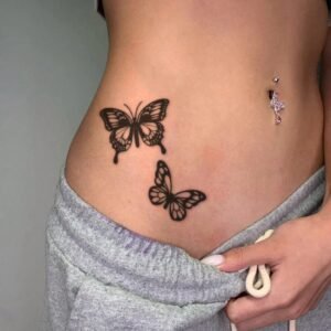 1 pc tatouage papillon noir