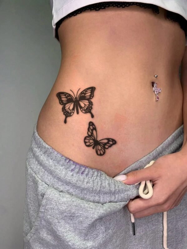 1 pc tatouage papillon noir