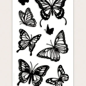 1 pc tatouage papillon noir