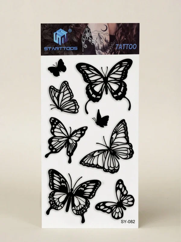 1 pc tatouage papillon noir – Image 6