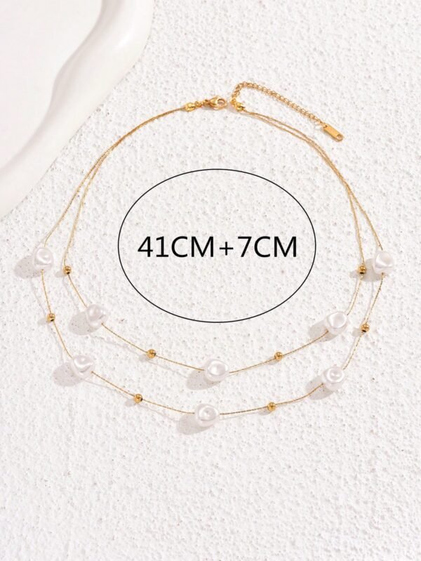 Collier perles patchwk double – Image 4