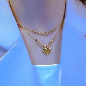 Collier Cœur Multi-rangs Femme