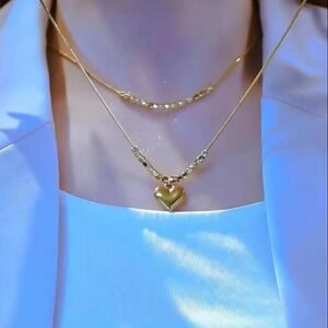 Collier Cœur Multi-rangs Femme
