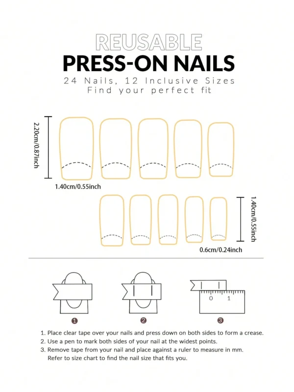 24 pcs ongles courts carrés – Image 6