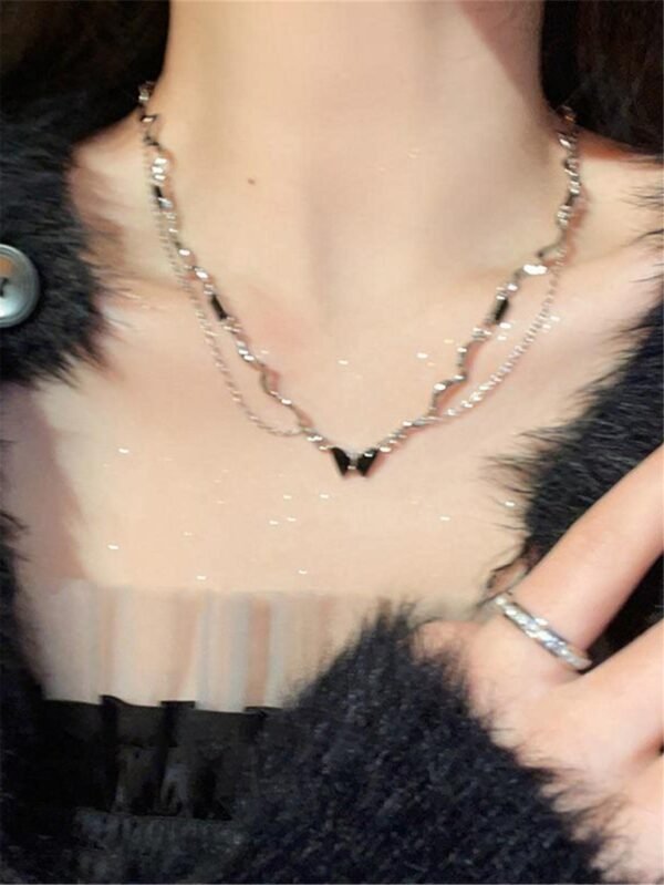 Collier Papillon Strass Fin