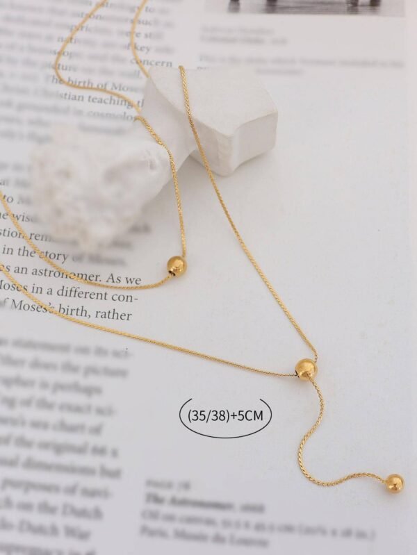 Collier Multicouche Perles Inox – Image 3