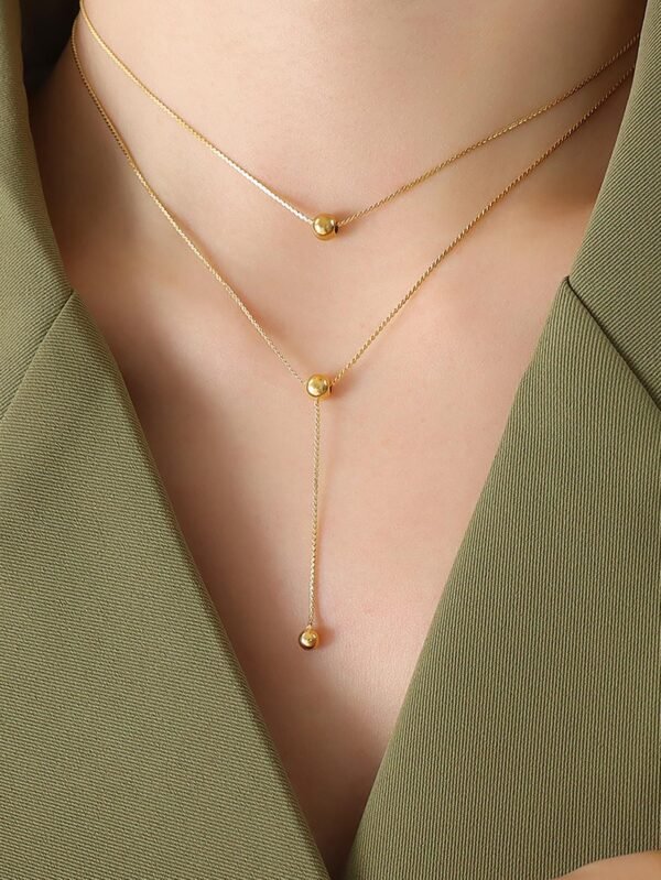Collier Multicouche Perles Inox