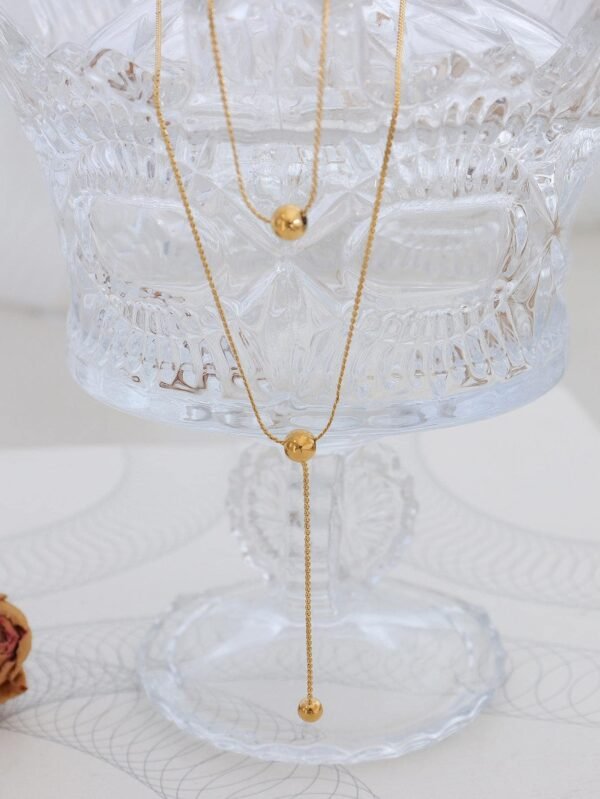Collier Multicouche Perles Inox – Image 2