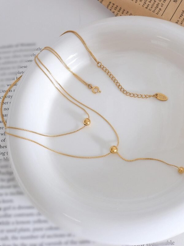 Collier Multicouche Perles Inox – Image 4
