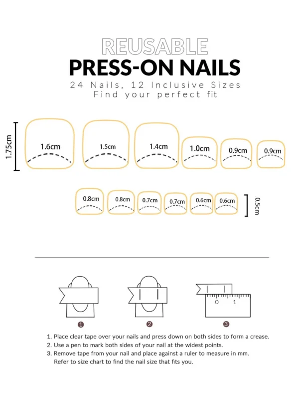 24 pcs ongles carrés nœud – Image 4