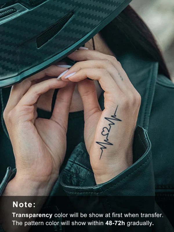 1 feuille tatouage cœur – Image 3