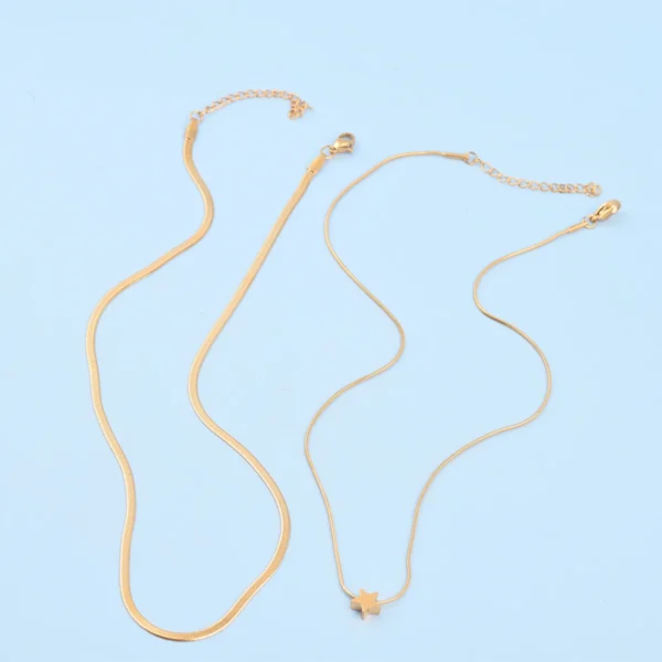 Set 2 Colliers Étoile Métal – Image 2