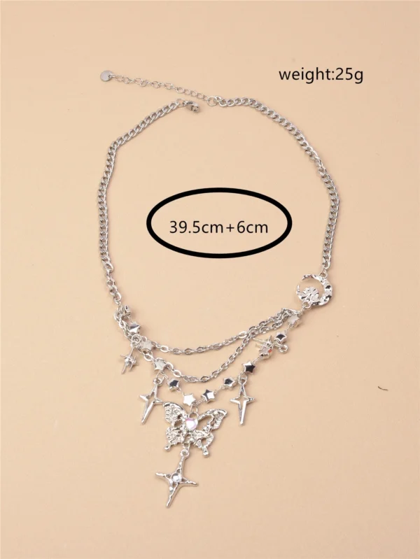 Collier Papillon Lune Strass – Image 2