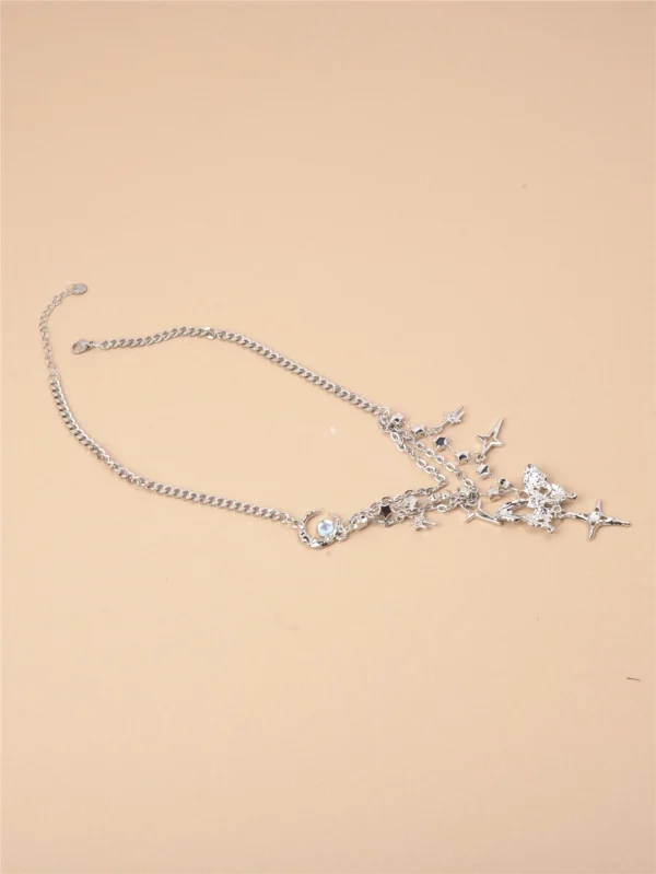 Collier Papillon Lune Strass – Image 3