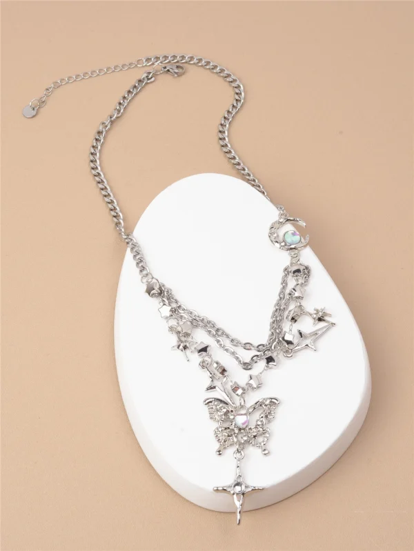 Collier Papillon Lune Strass – Image 4