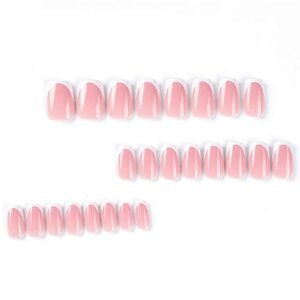 24 pcs ongles courts blancs