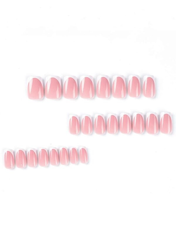 24 pcs ongles courts blancs – Image 2