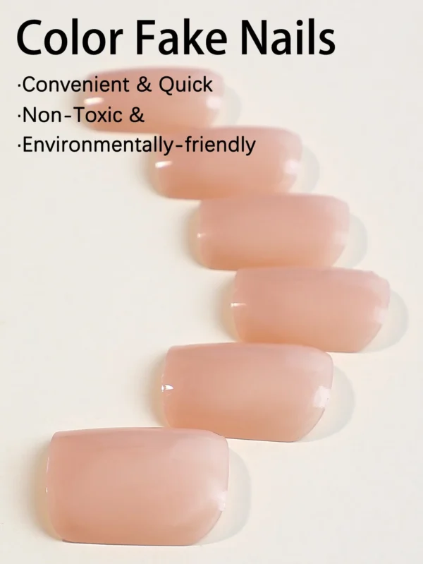 24 pcs ongles carrés nude abricot – Image 3