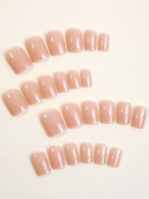 24 pcs ongles carrés nude abricot – Image 2