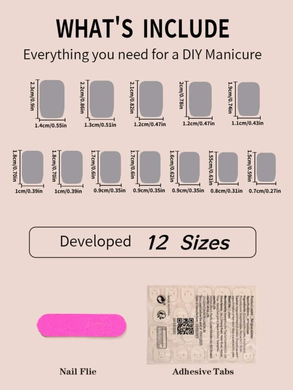 24 pcs ongles carrés longs rose – Image 4