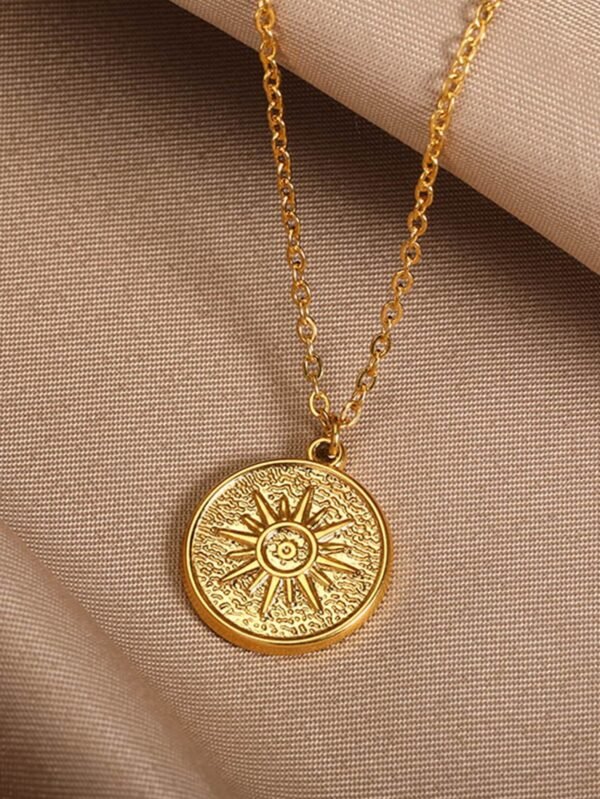 Collier Pièce Gravée Soleil – Image 2