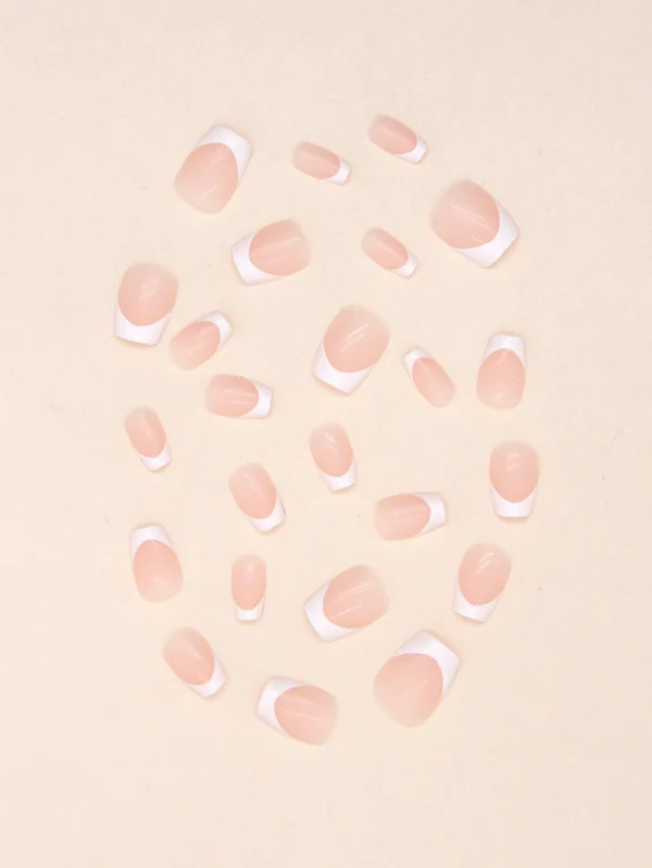 24 pcs ongles blancs français – Image 2