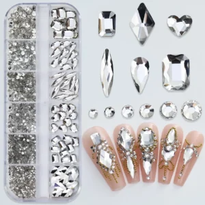 12 pcs Grilles strass ongles