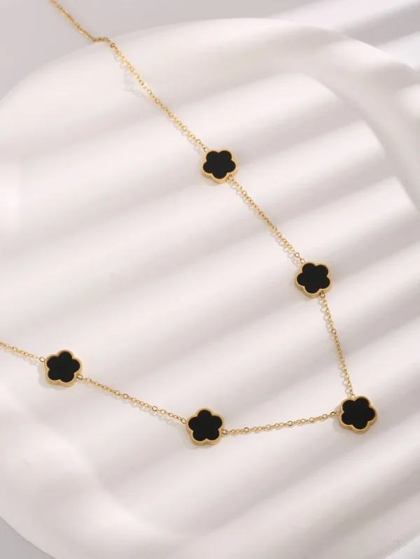 Collier Fleur Acier Inox – Image 2