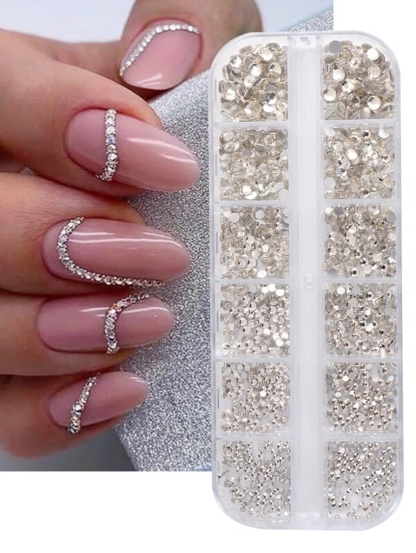 12 grilles strass blancs