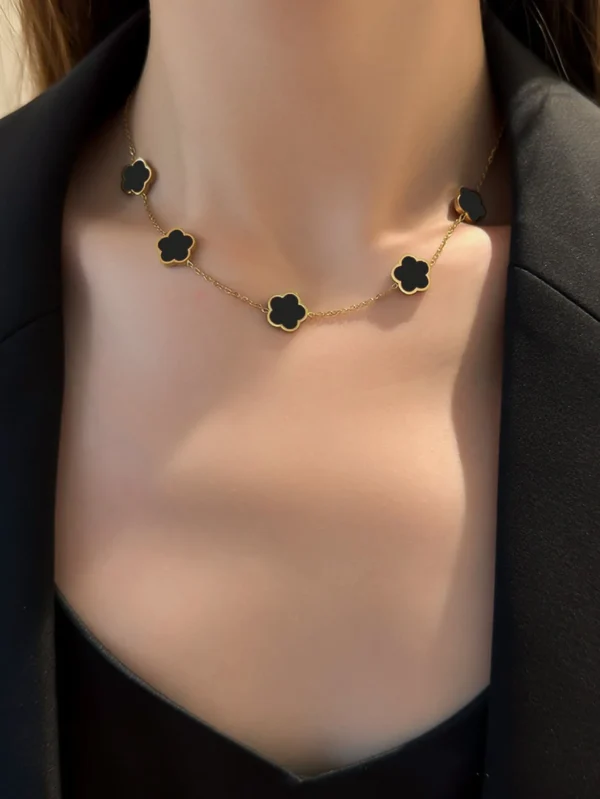 Collier Fleur Acier Inox