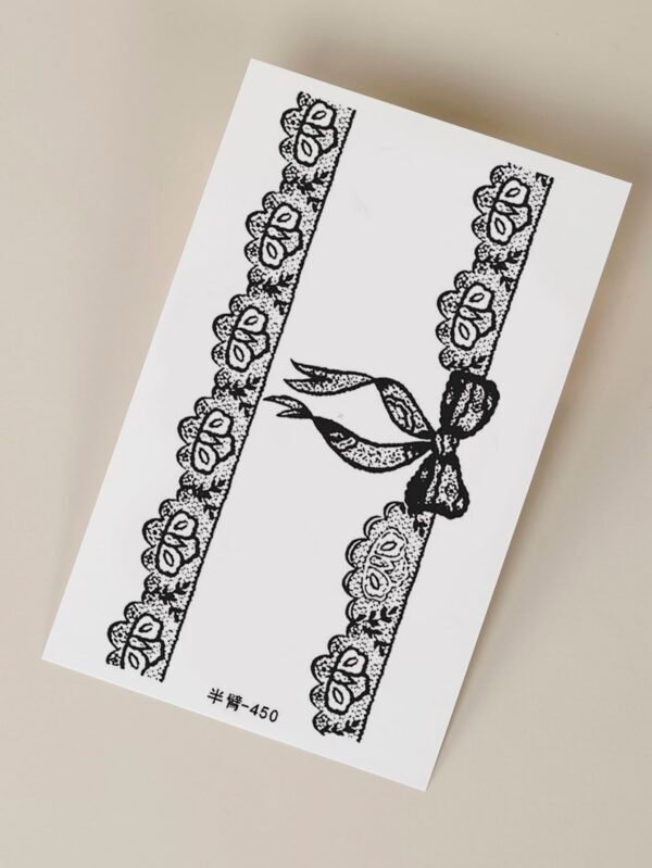 1 feuille tattoo nœud bleu – Image 4